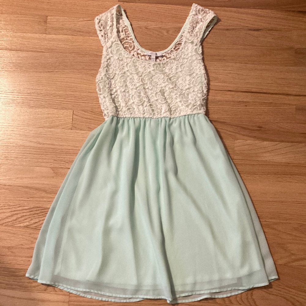 Mint green lace dress